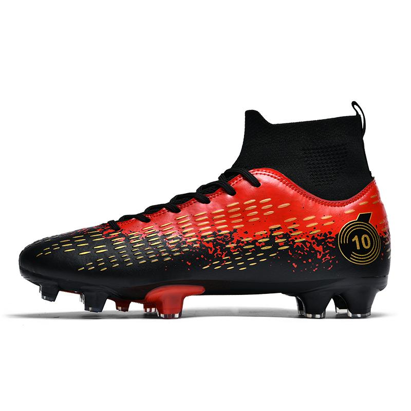 Pro Society Football Boot Men Field Training TF/FG Soccer Shoes Jigh-top Turf Non-slip Childrens Football Shoes for Kids