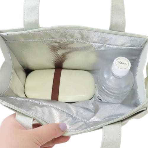 Fluffy insulated tote bag, cream