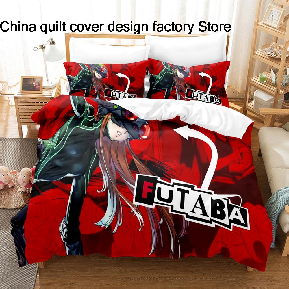 Persona 5 Royal Futaba Sakura Oracle Bedding Set Soft Duvet Cover Pillowcase For Adult Kids Bedroom Decor Twin Full Queen King