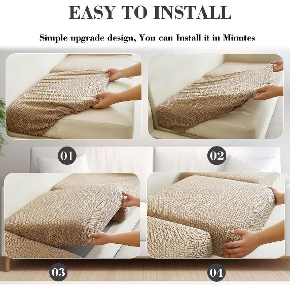 Sectional Couch Covers Couch Cushion Covers for Sectional Sofa L Shape Sofa Covers Washable Universal Stretch Sofa Slipcovers Soft,Anti