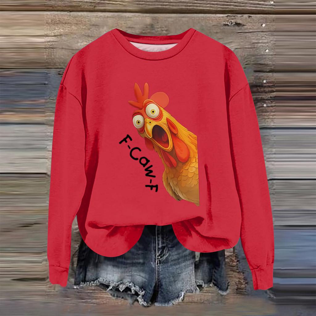 Women's Fashion Casual Long Sleeve Loose Printed Sweatshirt