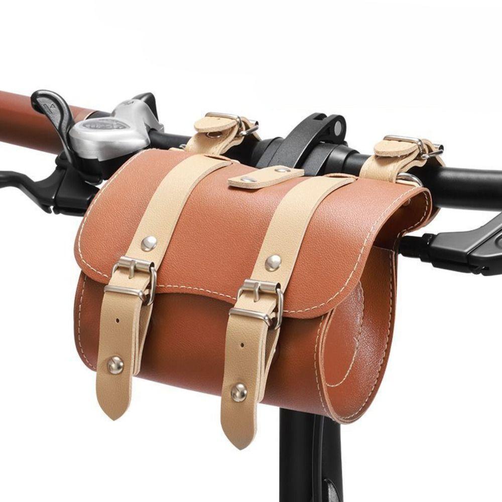 Leather Bicycle Storage Bag Waterproof Bike Hanging Bag Cycling Saddle Bag Cycling Accessories
