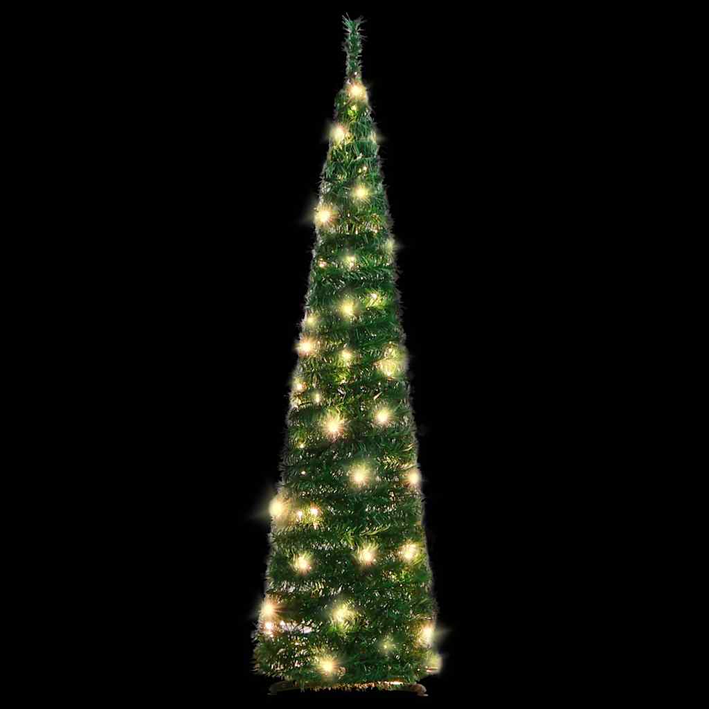 Pop Up Artificial Christmas Tree with 50 LEDs Green 120 cm