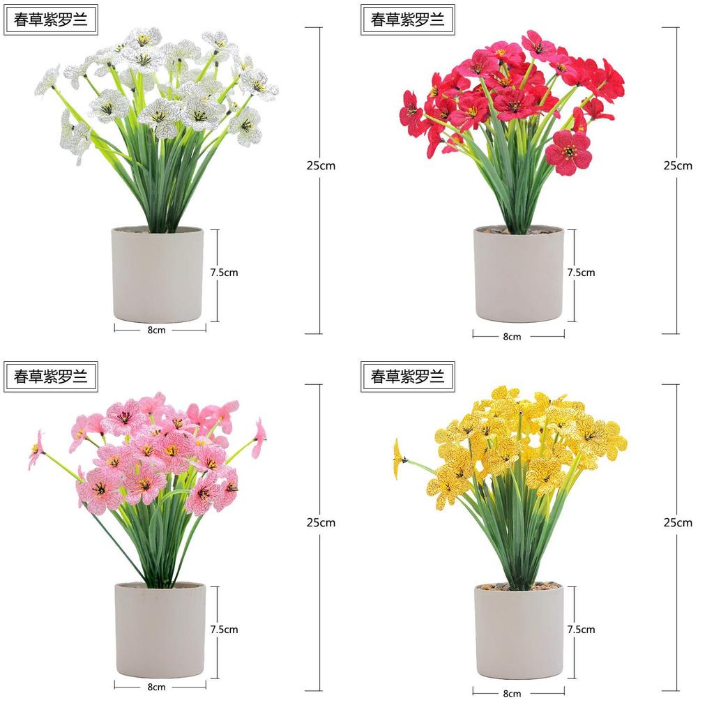 Artificial Flower Matthiola Incana Silk Screen Print For Home Garden Decor With Plastic Material