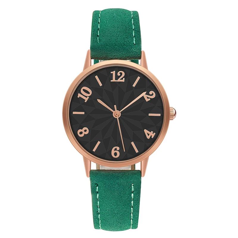 Fashion Women Watch Matte Leather Strap Wristwatch Quartz Watches for Women Gift