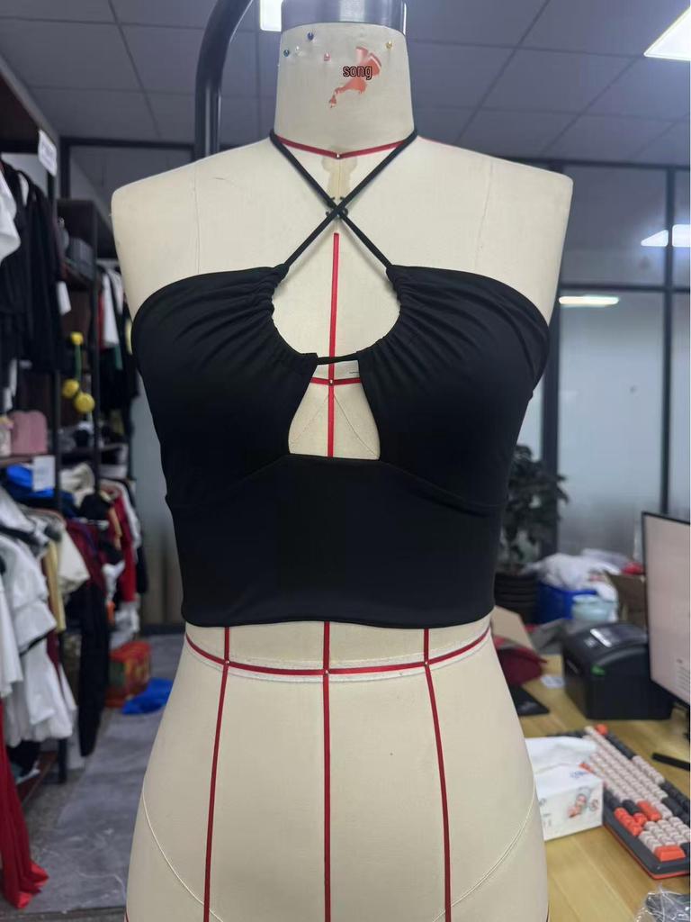 2026 European & American Strappy Drawstring Slim Fit Crop Tank Top - Women's Summer Outerwear