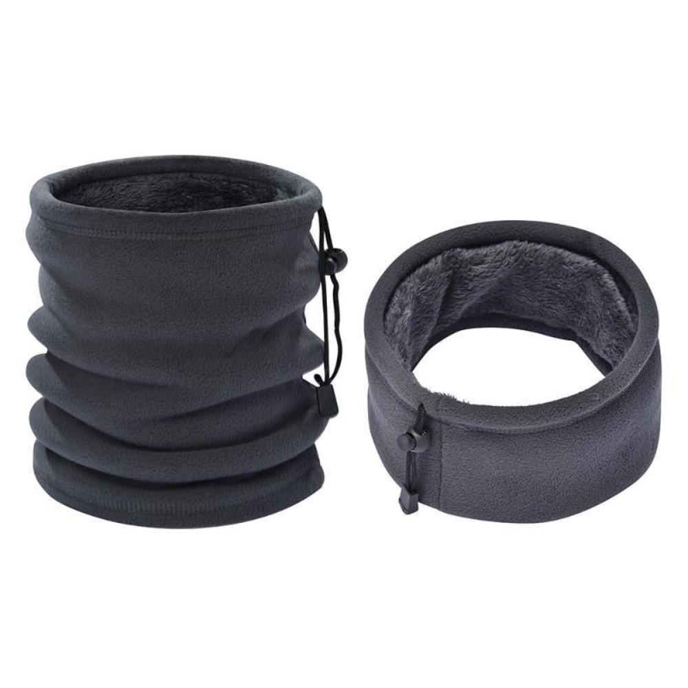 Thickened Drawstring Neck Scarf Polar Fleece Neck Warmer Unisex Face Cover Winter