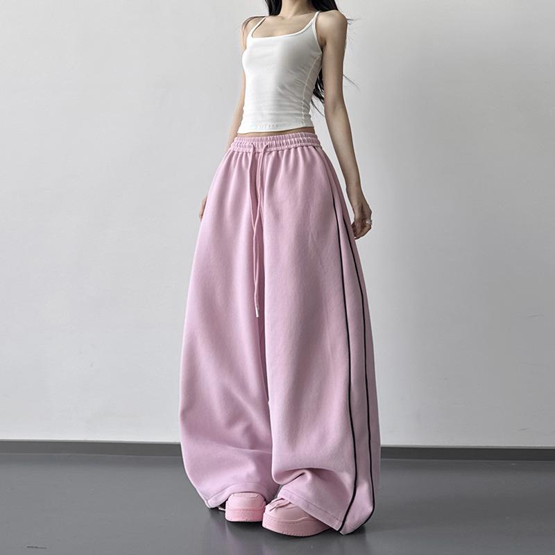 Women s High-Waisted White Wide-Leg Pants - Spring 2026 Style, Drapey, Drawstring, Slimming, Casual XL