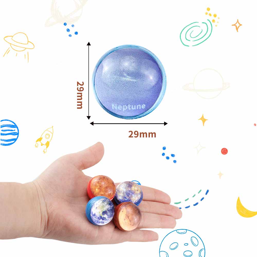 12Pcs 30mm Bouncy Balls Solar System Planet Rubber Bouncing Ball Anti Stress Toys for Kids Birthday Party Favors Gift