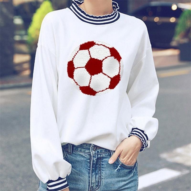 NEU Fußball Wendbar Farbwechsel Pailletten Aufnäher für Kleidung DIY Patch Applikation Tasche Stoff