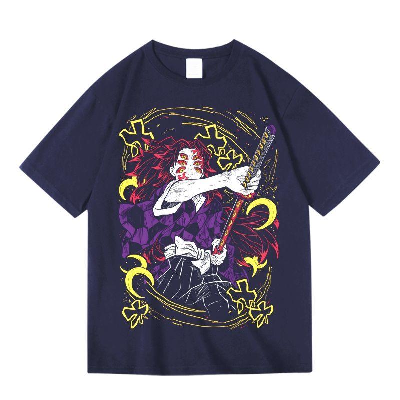 Japanese Anime Ghost Killing Blade Black Death Mou Animation Peripheral Short Sleeve Summer Tshirts for Unisex and Women
