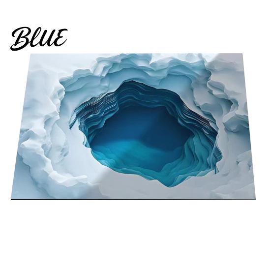 Living Room Area Bottomless Pit Mat 3D Illusion Floor Rug Optical Hole Realistic Fun Entrance