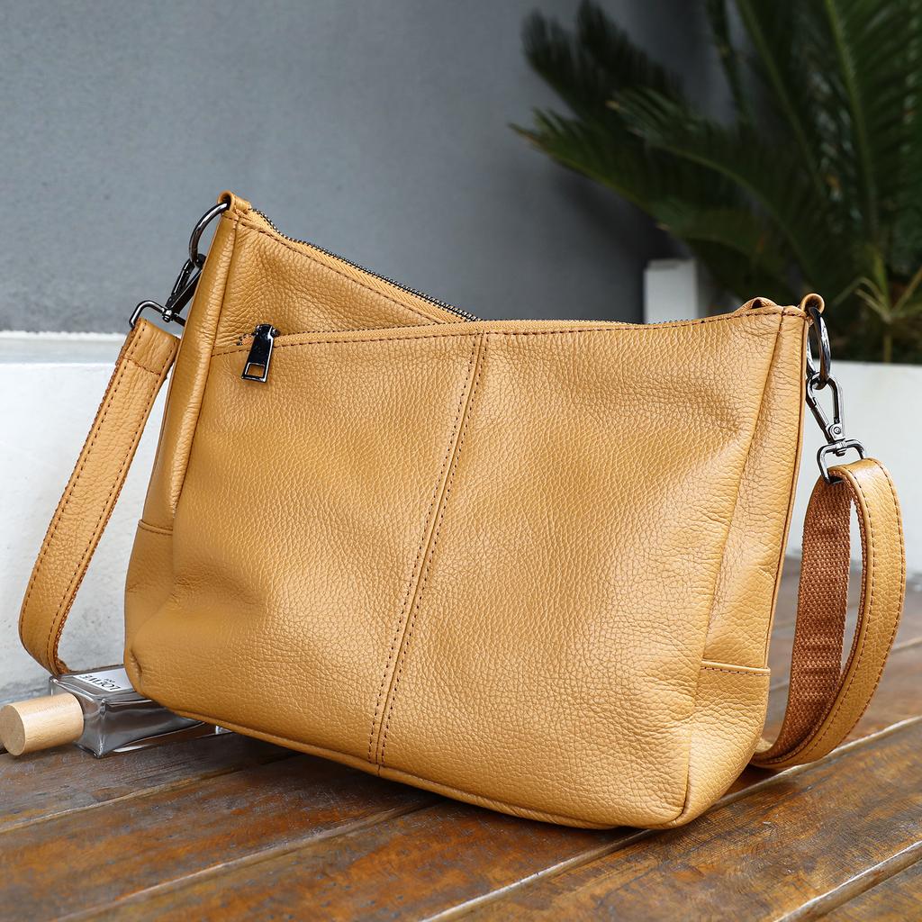 2026 New Niche-Design Women's Genuine Leather Crossbody Bag - Spacious Cvertible Shoulder Purse for Effortless Commuting