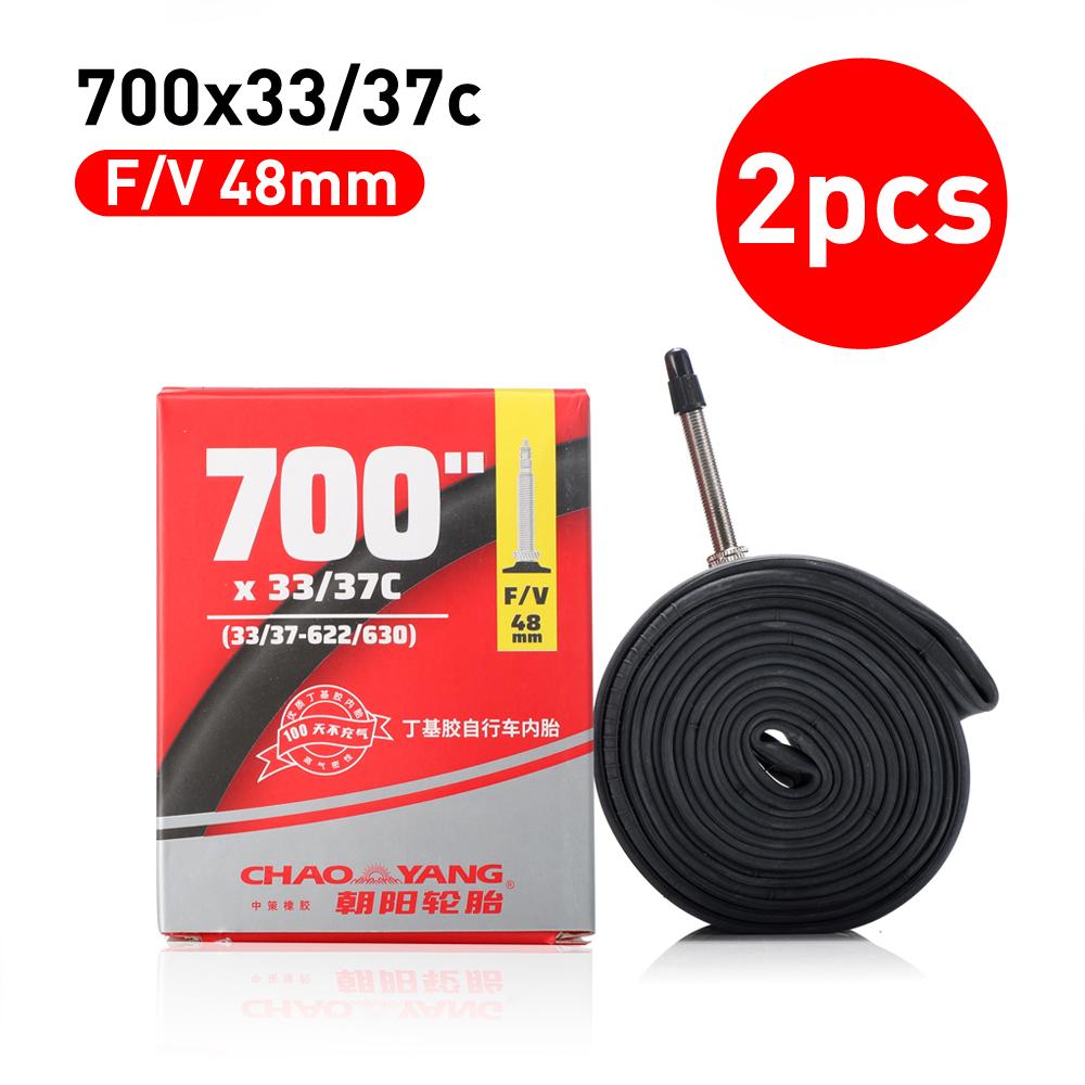 CHAOYANG bicycle inner tube 700c Bicycle camera 700x23c/25c/28c/32c/35c/38c/45c Schrader Presta Detachable air nozzle 700x33-37c FV48 x2