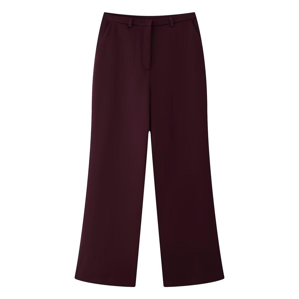 European and American French Style Women's Versatile Padded Shoulder Slim Suit Jacket + Straight-leg Suit Pants