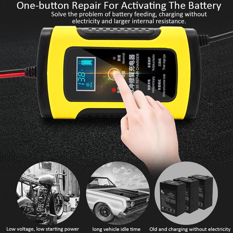 12V 6A Motorcycle Car Battery Charger Fully Intelligent Repair Lead Acid Storage Charger Moto
