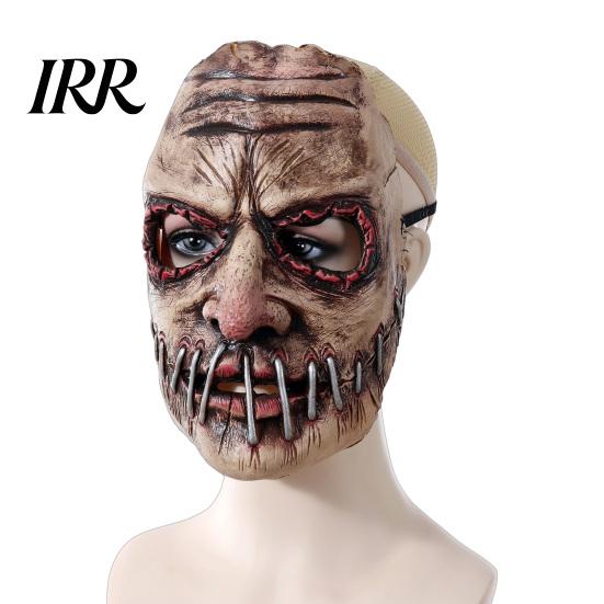 Horror Character Cosplay Mask Halloween Mask, Creepy Latex Adjustable Strap Scary Fancy for Party Costume Haunted House Prop Realistic