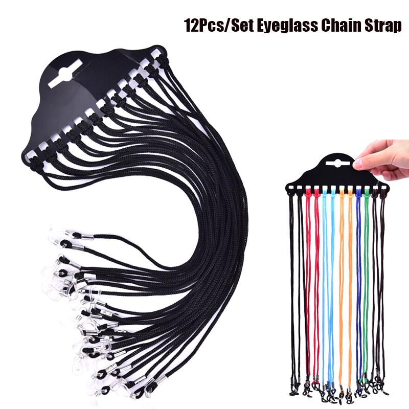 12Pcs/Set Multicolor Sunglasses Lanyard Cord Eyeglass Reading Glasses Chain Glasse Necklace Cord