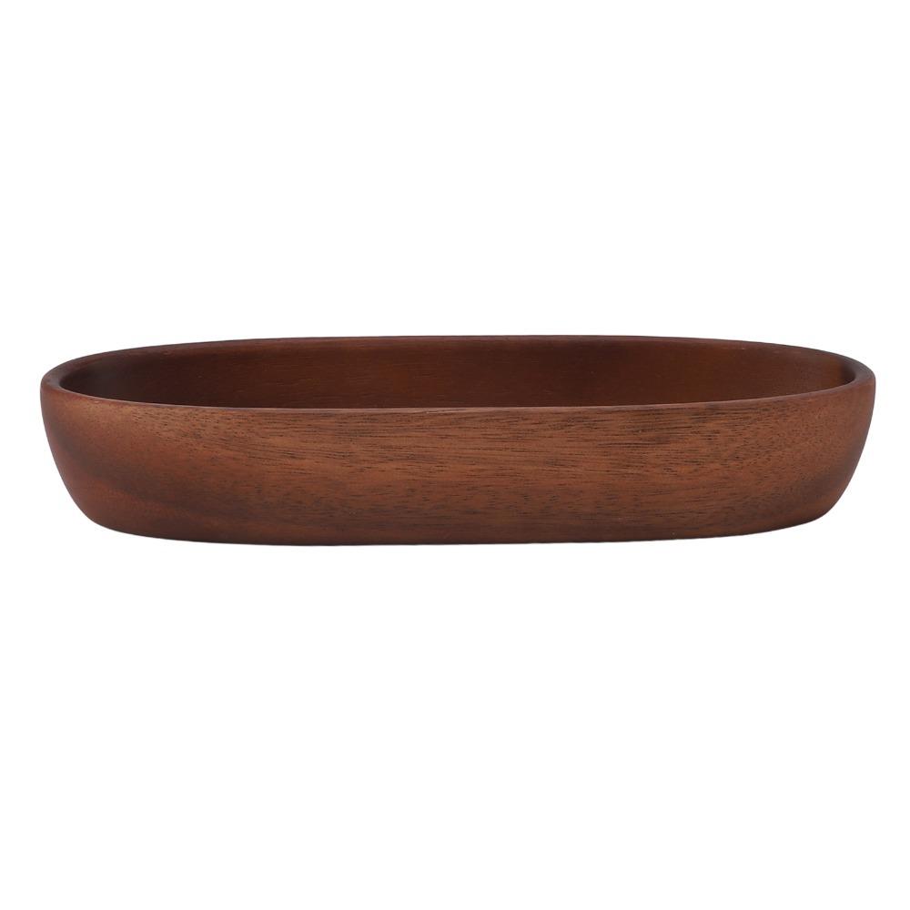 Wood Salad Bowl Long Oval Serving Bowl Beautiful Design Wooden Tray Living Room