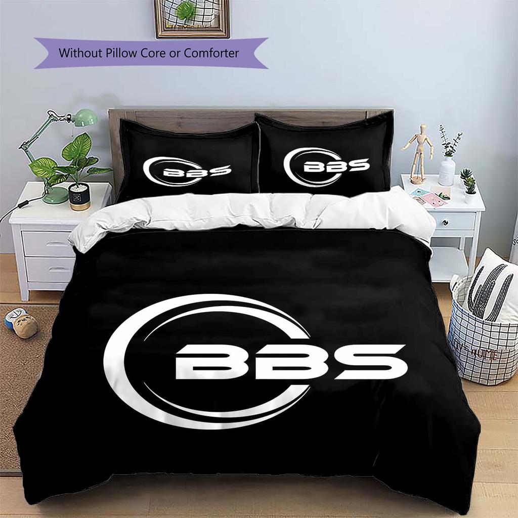 BBS Pattern Bedding,Quilt Set Quilt Cover Pillowcase Home Birthday Gift(1 * Duvet Cover + 2 * Pillowcase, Without Core)