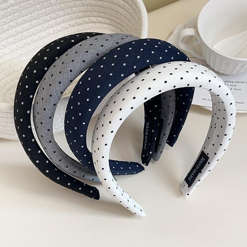Trendy Polka Dot Multicolor Hairbands Thick Sponge for Elegant Styling