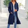 Sweater Jacket Loose Long Sleeves Zipper Hooded Cardigan Everyday Wear Casual Long Length Women Winter Coat for Trip