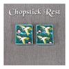 Kutani Ware Chopstick Rests - Elegant Pair Set with Crane Design, Ceramic Cutlery Rest, Made in Japan (Ishikawa Prefecture) - "Iroe Hashioki