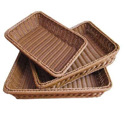 Gehärtetes Braunes Imitations-Rattan-Korbsortiment: 5-teilige Brot- und Obstaufbewahrungskörbe
