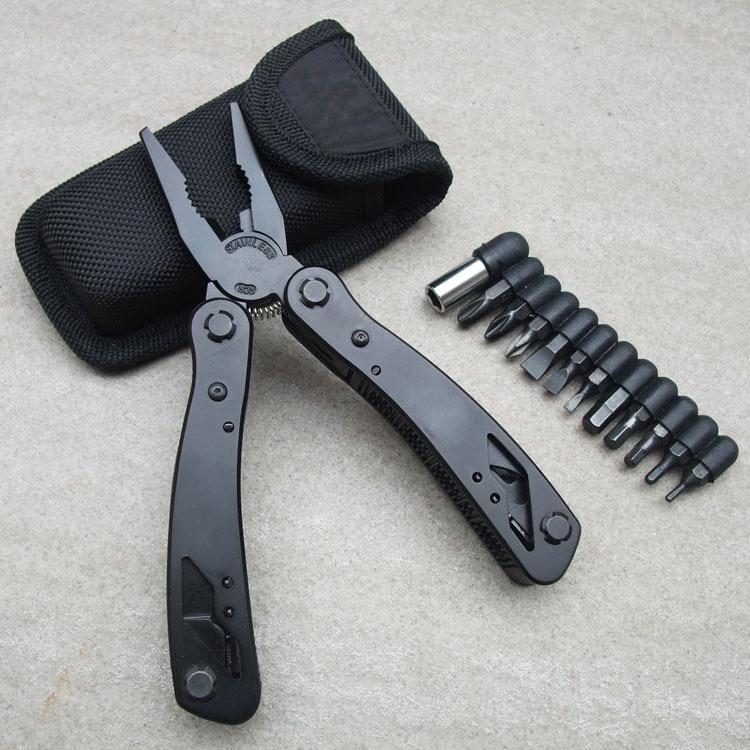 Hot Sale Blackening Treatment Handle Multitool Pliers Multifunction Knife Camping Folding Pliers 10In1 Multi Tool Outdoor Tools