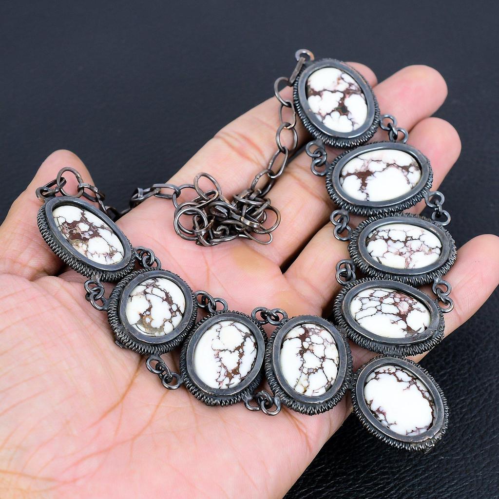 Wild Horse Necklace Gemstone Jewelry, 999 Copper Wire Wrapped Necklace, Adjustable Handmade Beautiful Jewelry Chain Necklace