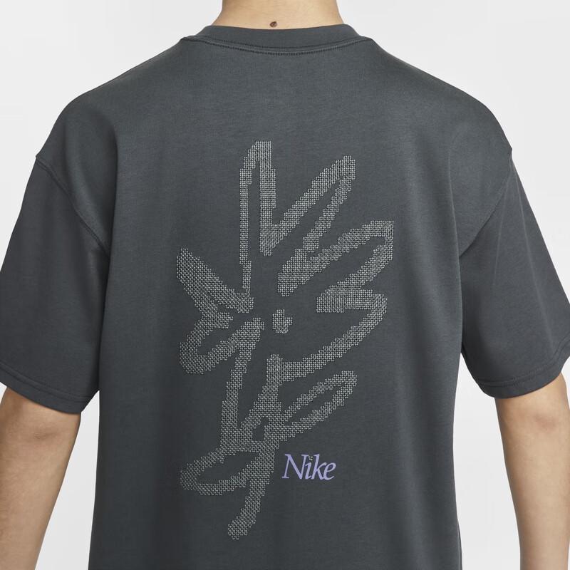 Nike Sportswear Snake Welcoming Series Loose Fit Printed Casual Embroidered Soft Short Sleeve T-Shirt Men Tops Coal-Black HJ0615060