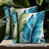 2pcs Tropical Leaf Print Throw Pillow Covers Coastal  Zippered,Cushion Covers Ideal for Home Decorations