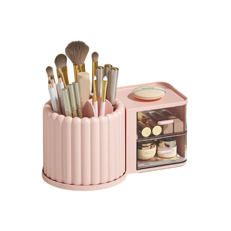 Large Capacity Rotating Pen Holder Desktop Drawer Makeup Organizer Stationery Box Case School Office Desk Storage Shelf