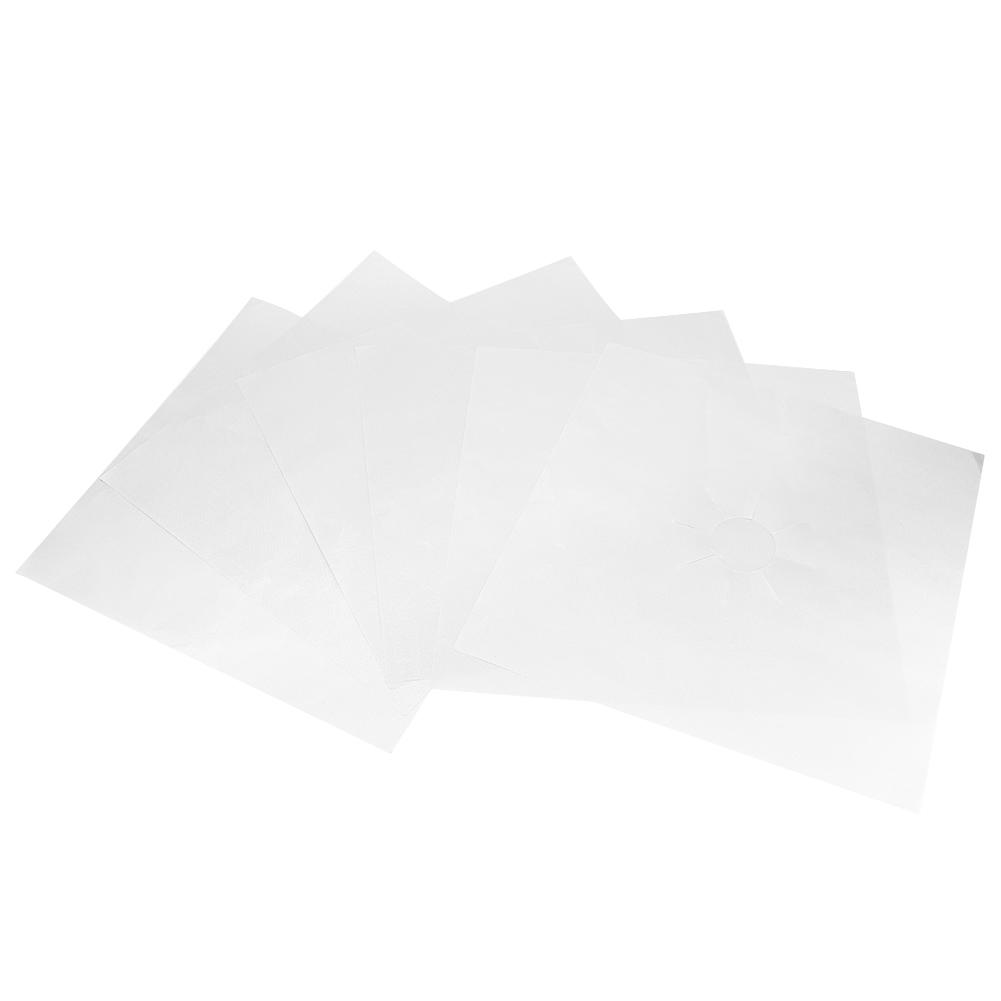 6Pcs Gas Stove Pad Gas Cooker Cleaning Mat Surface Protector Kitchen Tool AccessoriesSilver
