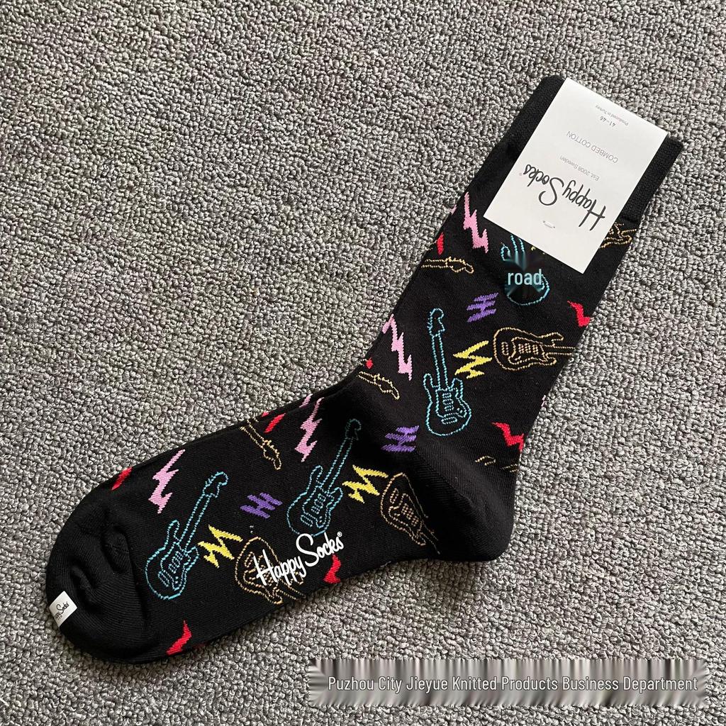 Hippy Happy Ανδρικές Ευέλικτες Μοντέρνες Μόδες Κάλτσες Μήκους Μέσης Γάμπας από Βαμβάκι