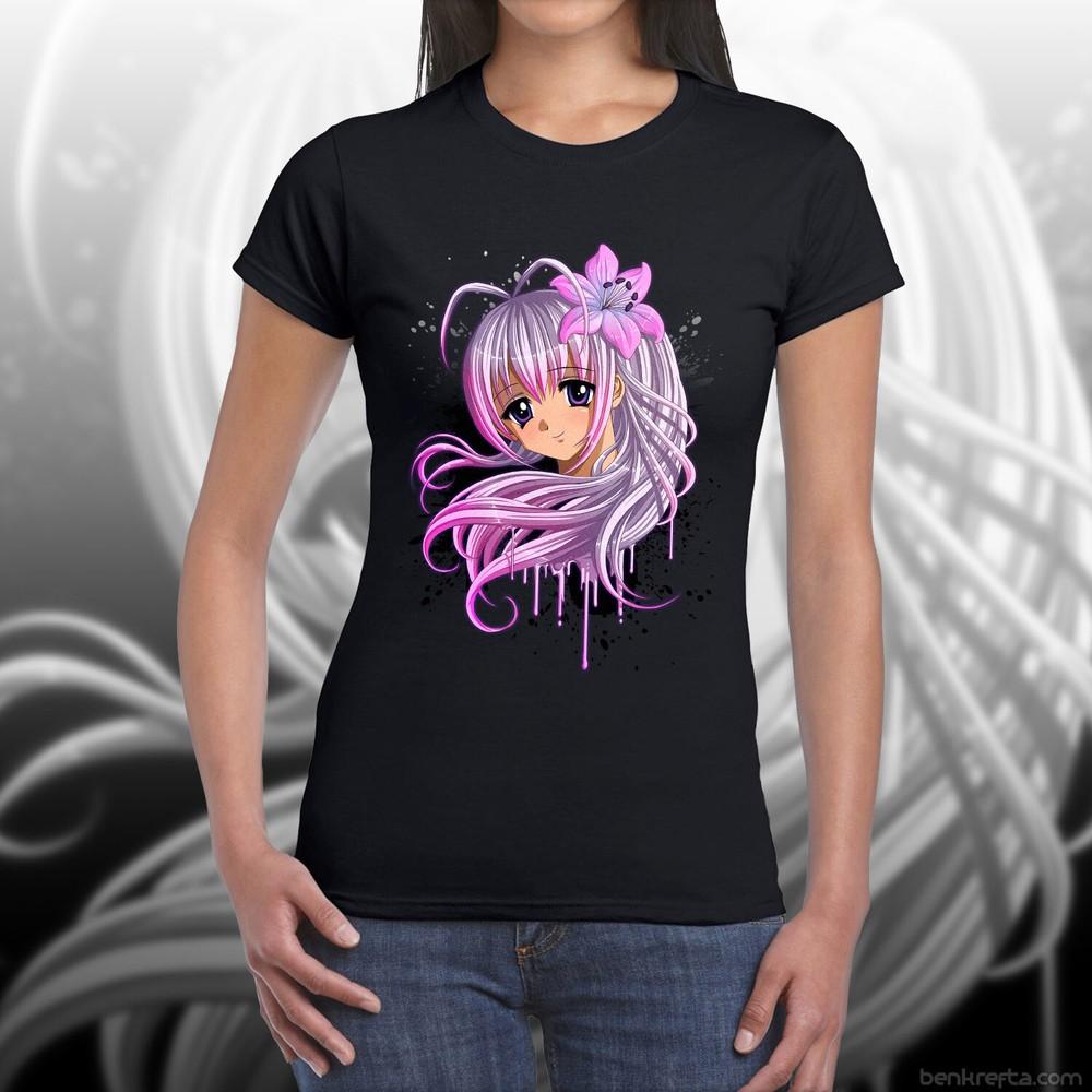 T Shirt Unisexs Kawaii Anime Girl Black Exclusive Krefta Unisexga Tshirt S
