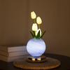 Tulip Planet Night Light Dimmable Touch Lamp with Aromatherapy Diffuser USB Rechargeable Artificial Flower