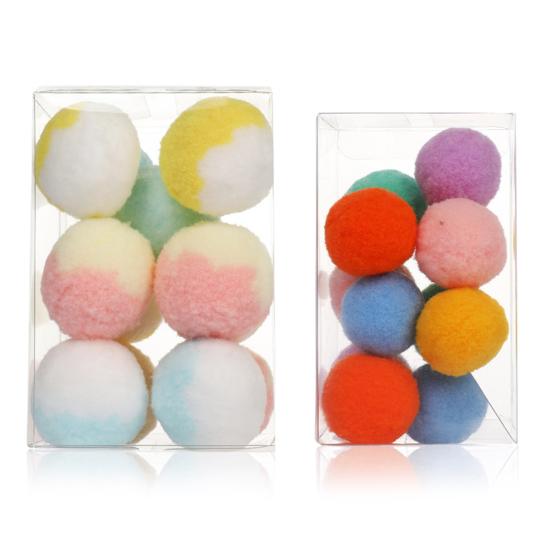 Katzen Spielzeug Farbe Bunt Macaron Farbe Weich Baumwolle Samt Plüsch Ball Sicher Beißen Kratzen Leise Leicht zu Reinigen Katzen Ball Spielzeug