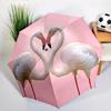 Cartoon Rosa Flamingo Regenschirm Automatisches Öffnen/Schließen, Stabiler Eisenrahmen & 8-Rippen-Struktur, Regenschirm für Damen & Herren, Weihnachtsgeschenke
