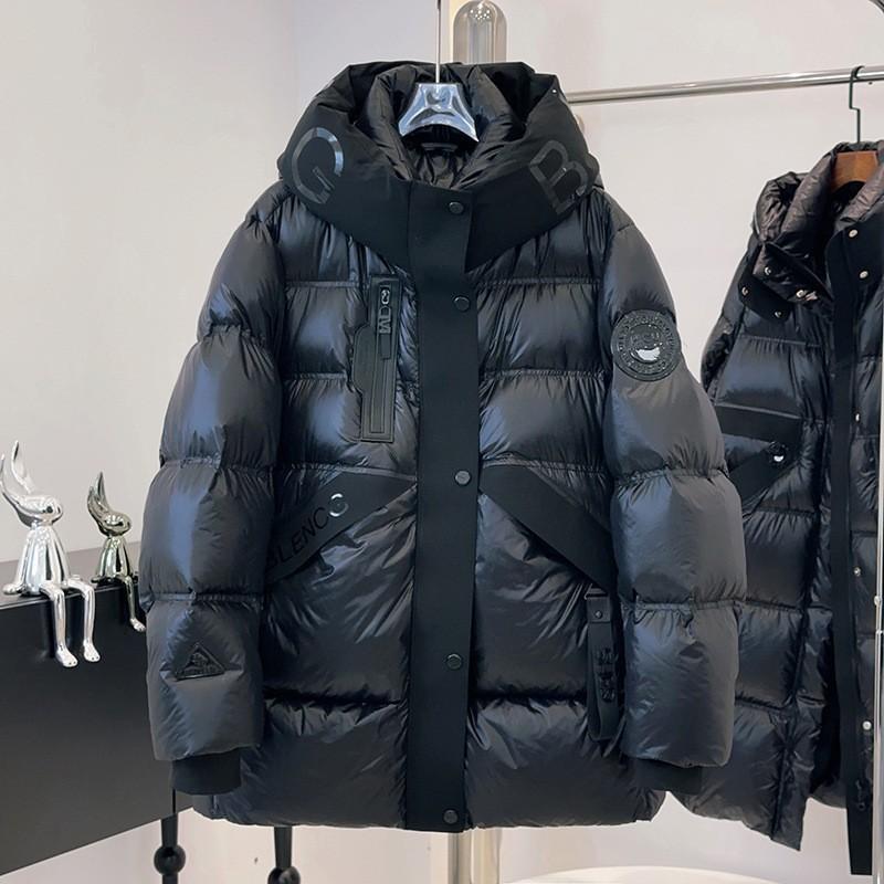 Womens Mid-Length Down Jacket White Duck Thick Warm Hooded Fashion Casual Coat