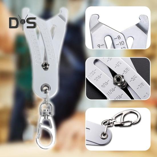 Portable Thread Size Checker Keychain Precision Thread Ruler Precise Nut And Bolt Thread Checker Inch Metric Hexagon Nut Thread Measuring Gauge