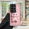 Phone Case: 2D Flat Samsung Galaxy A34 A35 M05 M06 S20 S22 S21 FE Plus 5G Protective Case, Couple Style, Pink Plush Little Bunny, Christmas and Hallow