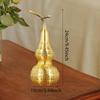 Brass Gourd Figurine, Chinese Motif, Table Ornament, Collectible Ideal for Living Room,