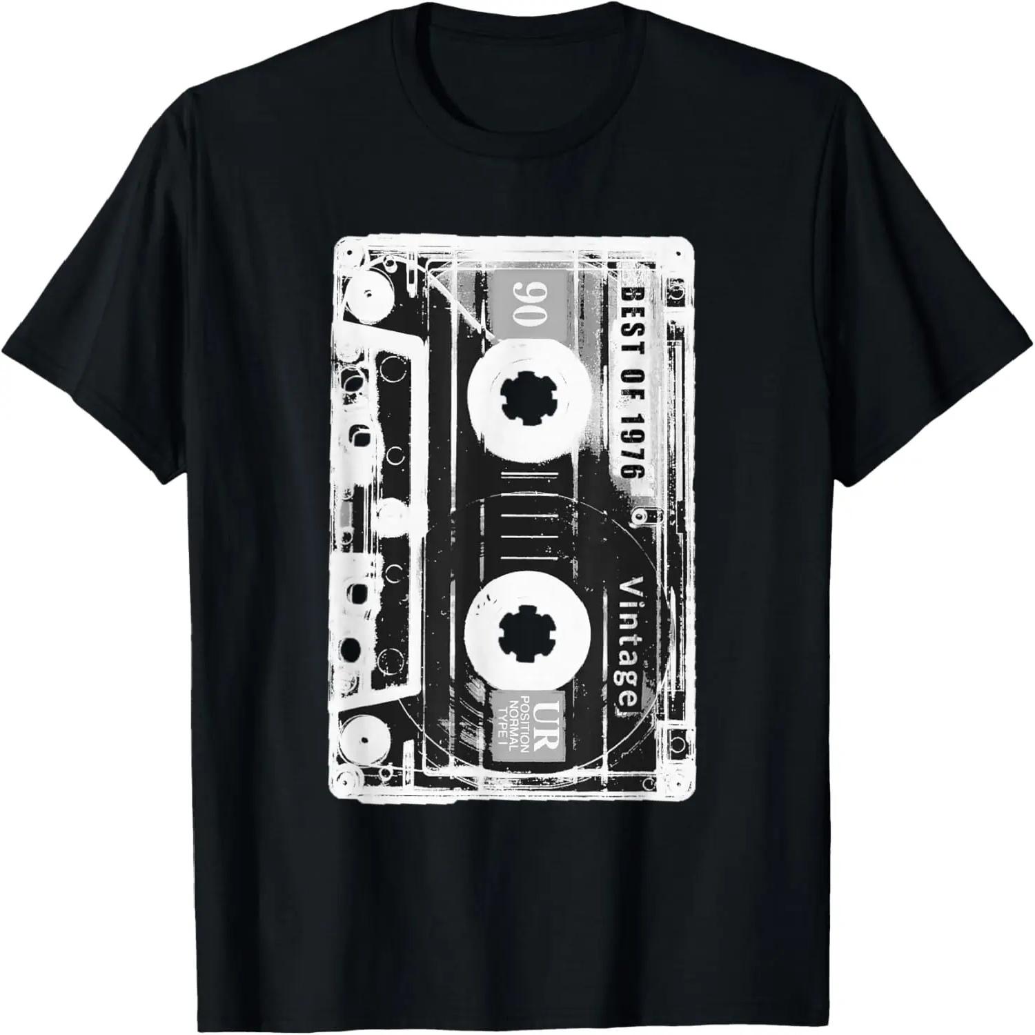 Best of 1976 Cassette Tape Shirt Retro Vintage Distressed T-Shirt S