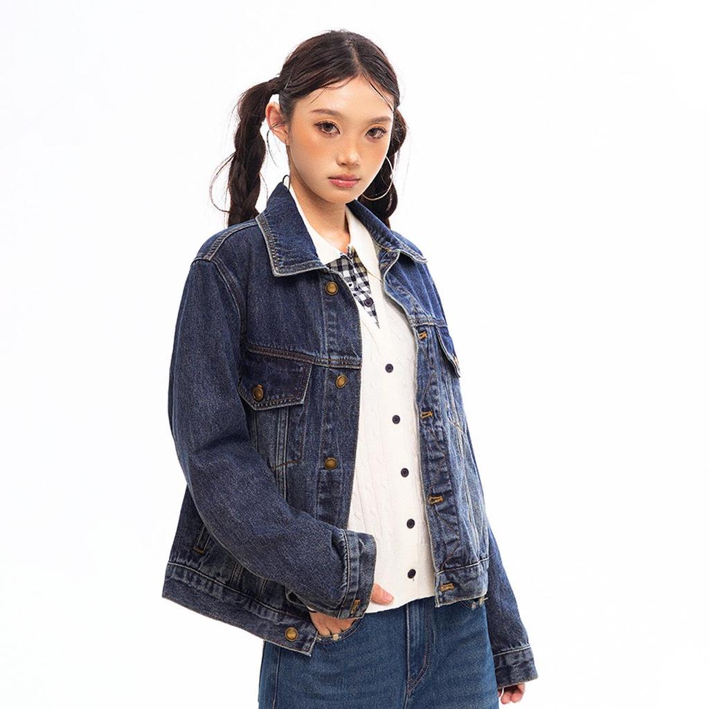 Vintage Washed Denim Jacket - Retro Loose Fit for Autumn/Winter
