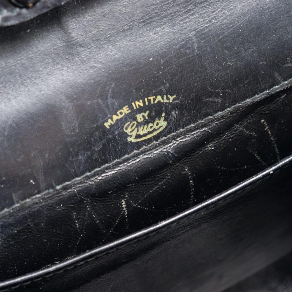 GUCCI Old Gucci Shoulder Bag Sherry line 2-way clutch black Calfskin Women Used