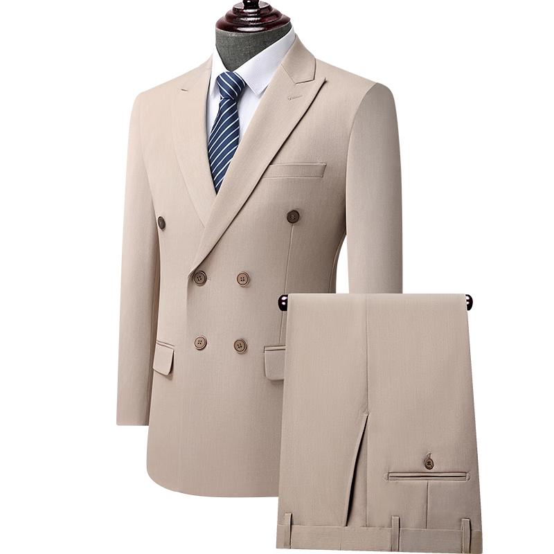 

Hodo Men s Double-Breasted Slim Fit Suit Set 52