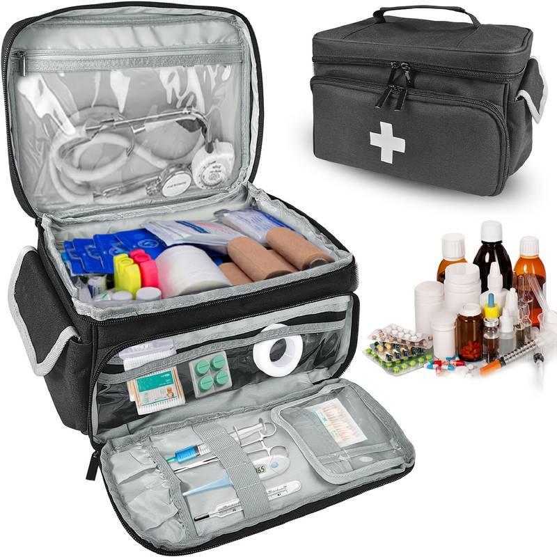 Portable Family First Aid Medicine Organizer Bag