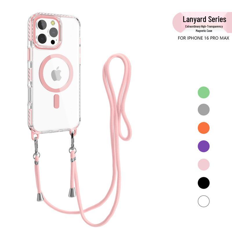 Durchsichtige magnetische Lanyard-Handyhülle für das iPhone 16 Pro