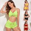 Women's Swimsuit Front Tie Swimsuit Sexy High Waist Bikini Plus Size Swimwear Multicolor